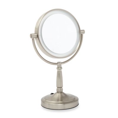 Zadro 1X/5X LED Vanity Mirror in Satin Nickel - Bed Bath & Beyond